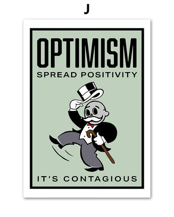 Canvastavlor med citat "optimism spead positivity it´s contagious"